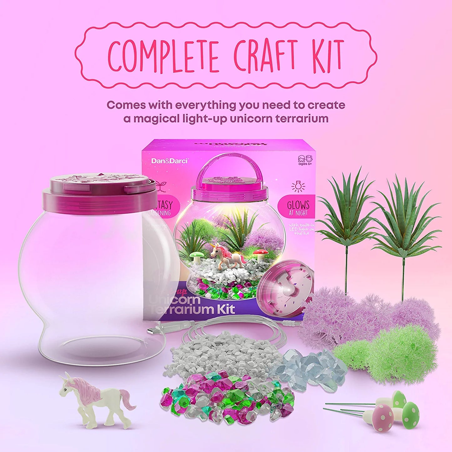 Light Up Unicorn Terrarium Kit for Kids DIY Activity