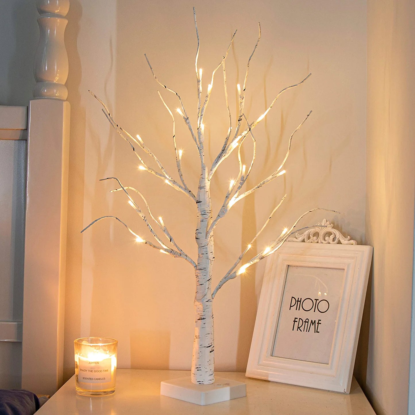 4” 2FT 24LT Lighted Birch Tree Battery Powered