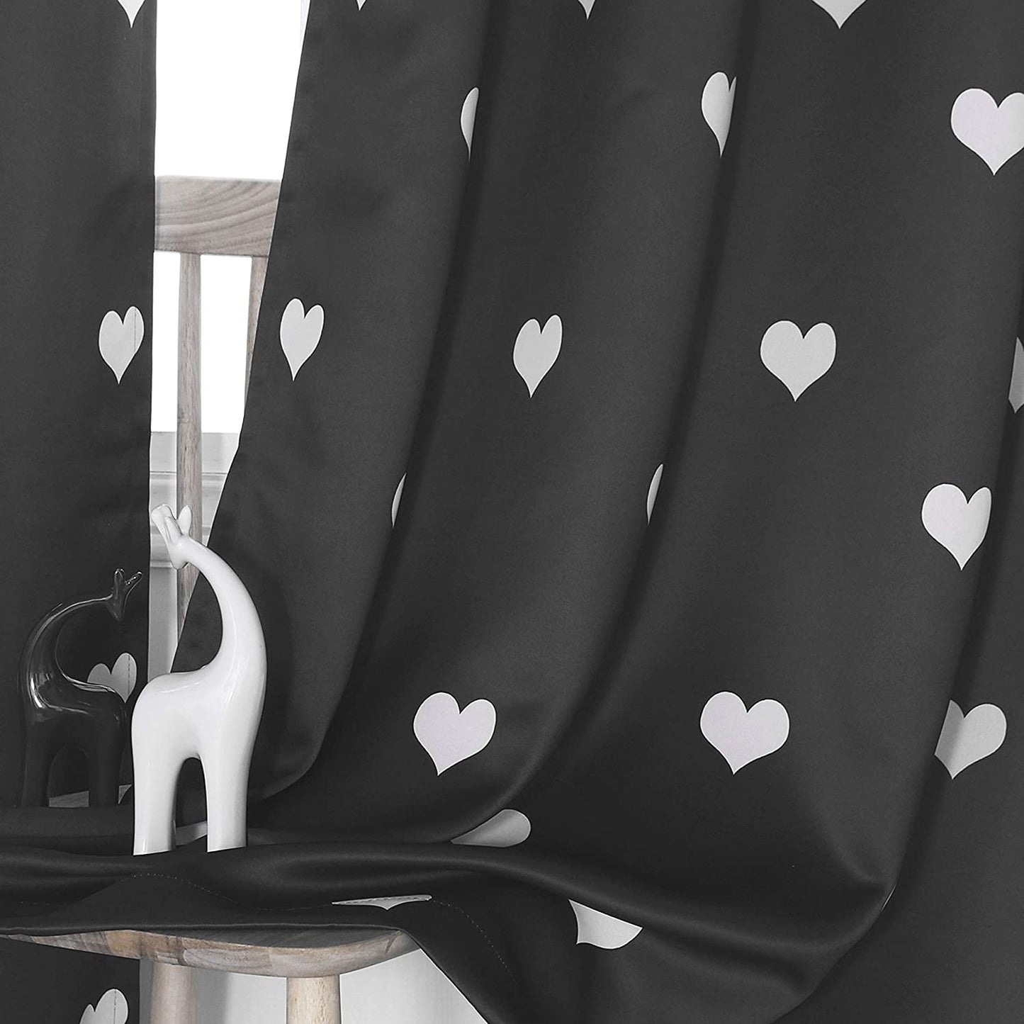 Valentine's Day Blackout Curtains, 52" x 63", Dark Grey