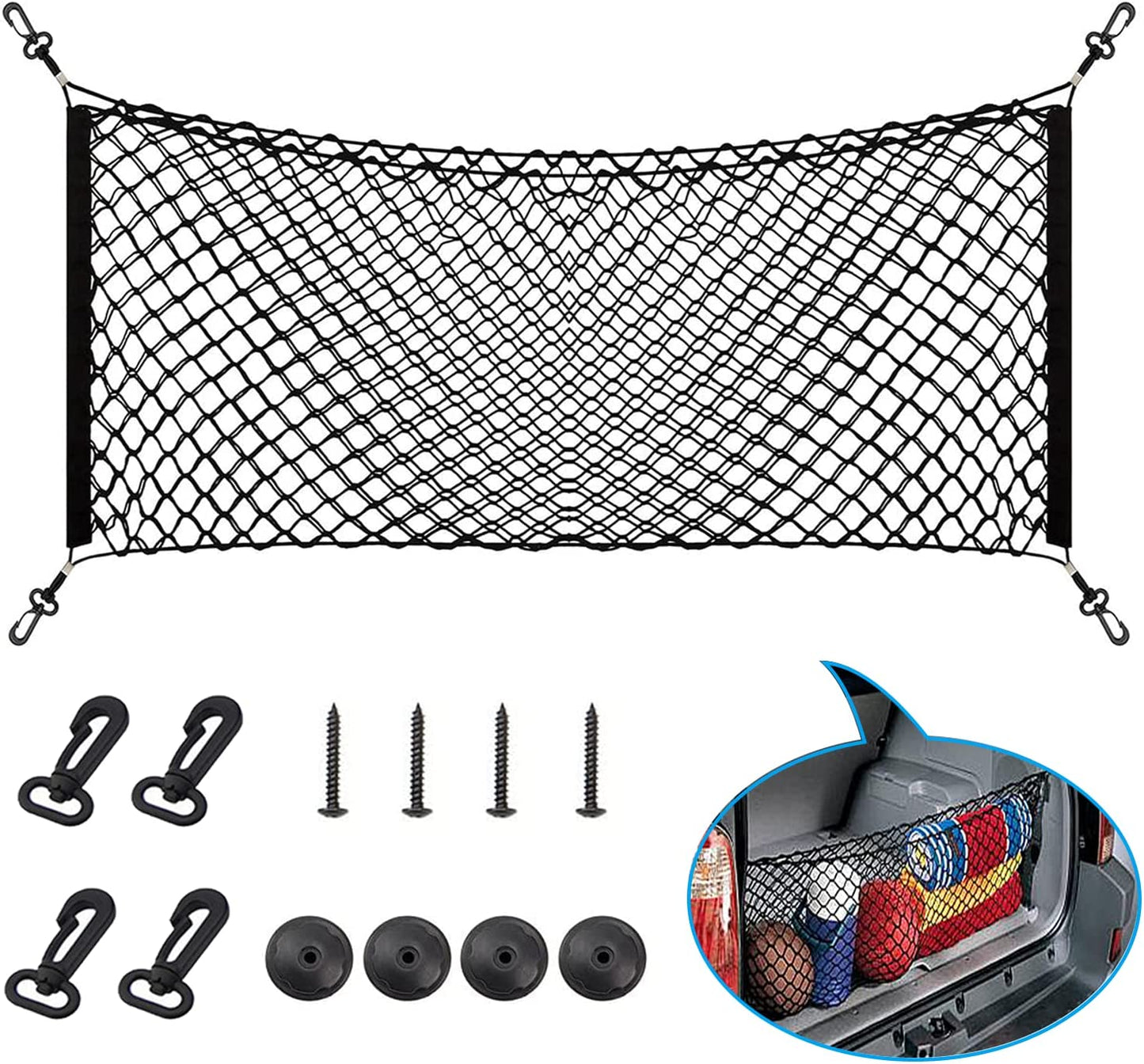 Double Layer Nylon Mesh Storage with Cart Hooks (35.4''x 15.7'')