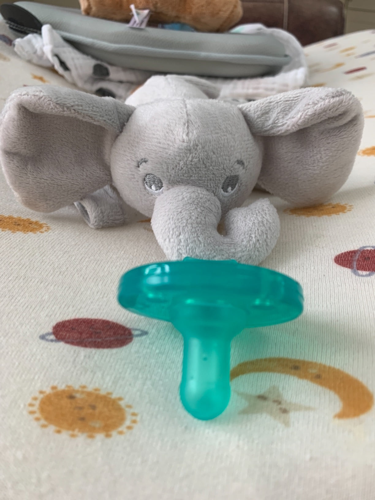 Holder with Detachable Pacifier,  For Baby, Style Elephant