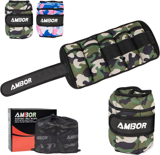 Adjustable weight ankle straps, 3 lbs (x2) Green Camo