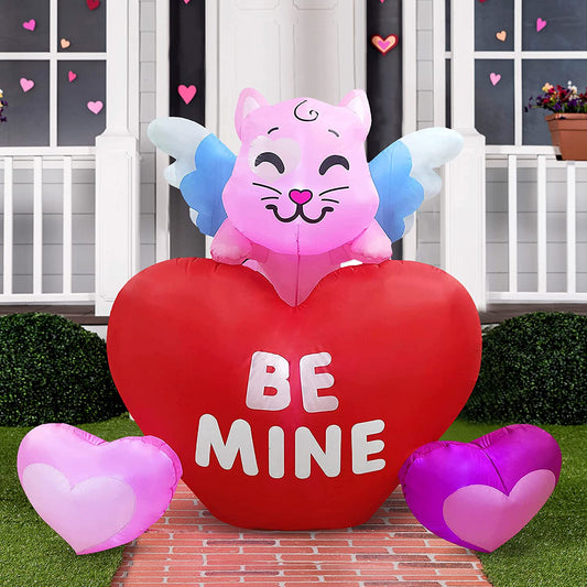 Inflatable Kitty on Hearts, 6ft