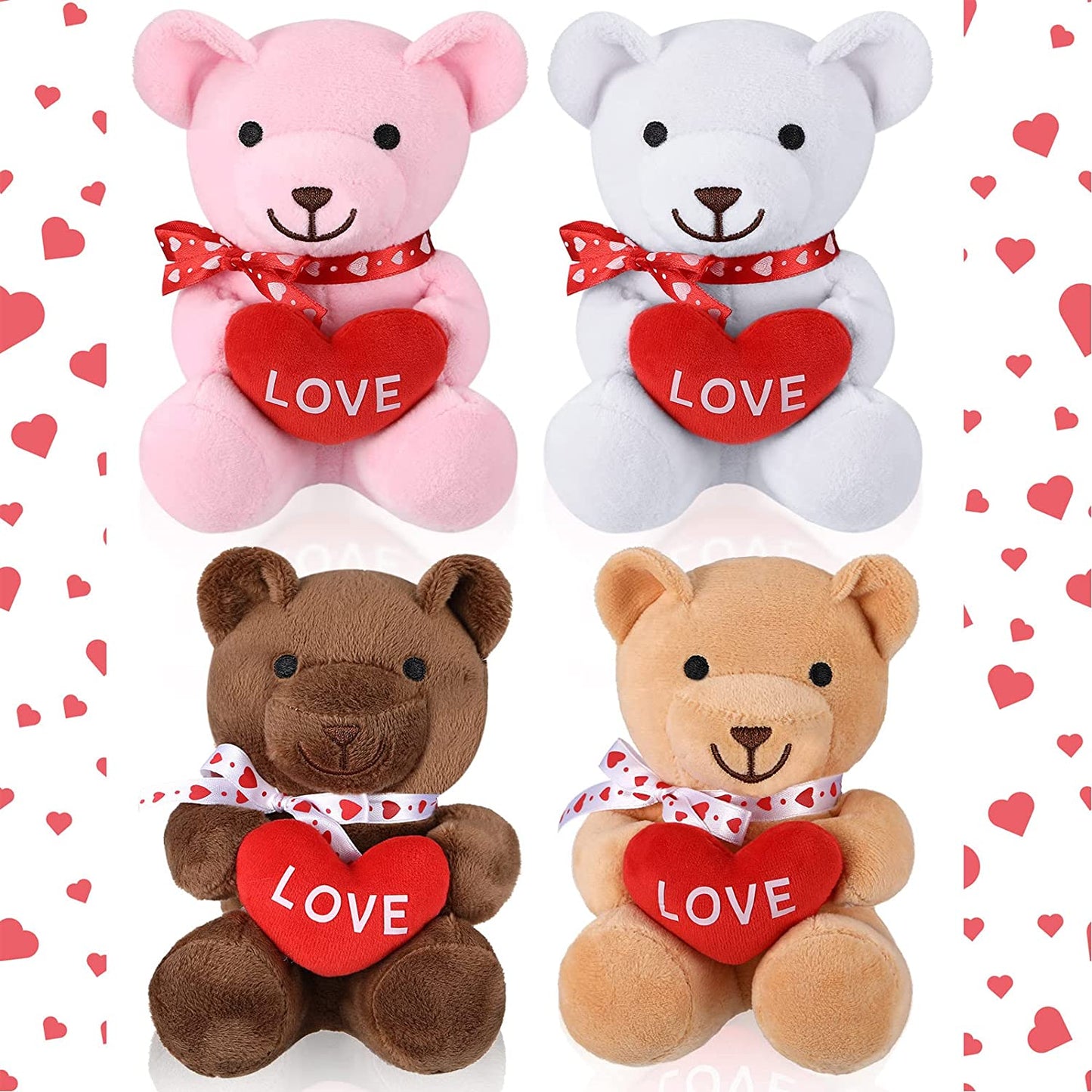 4 Pieces Teddy Bear for Valentine's Day, 6 Inch