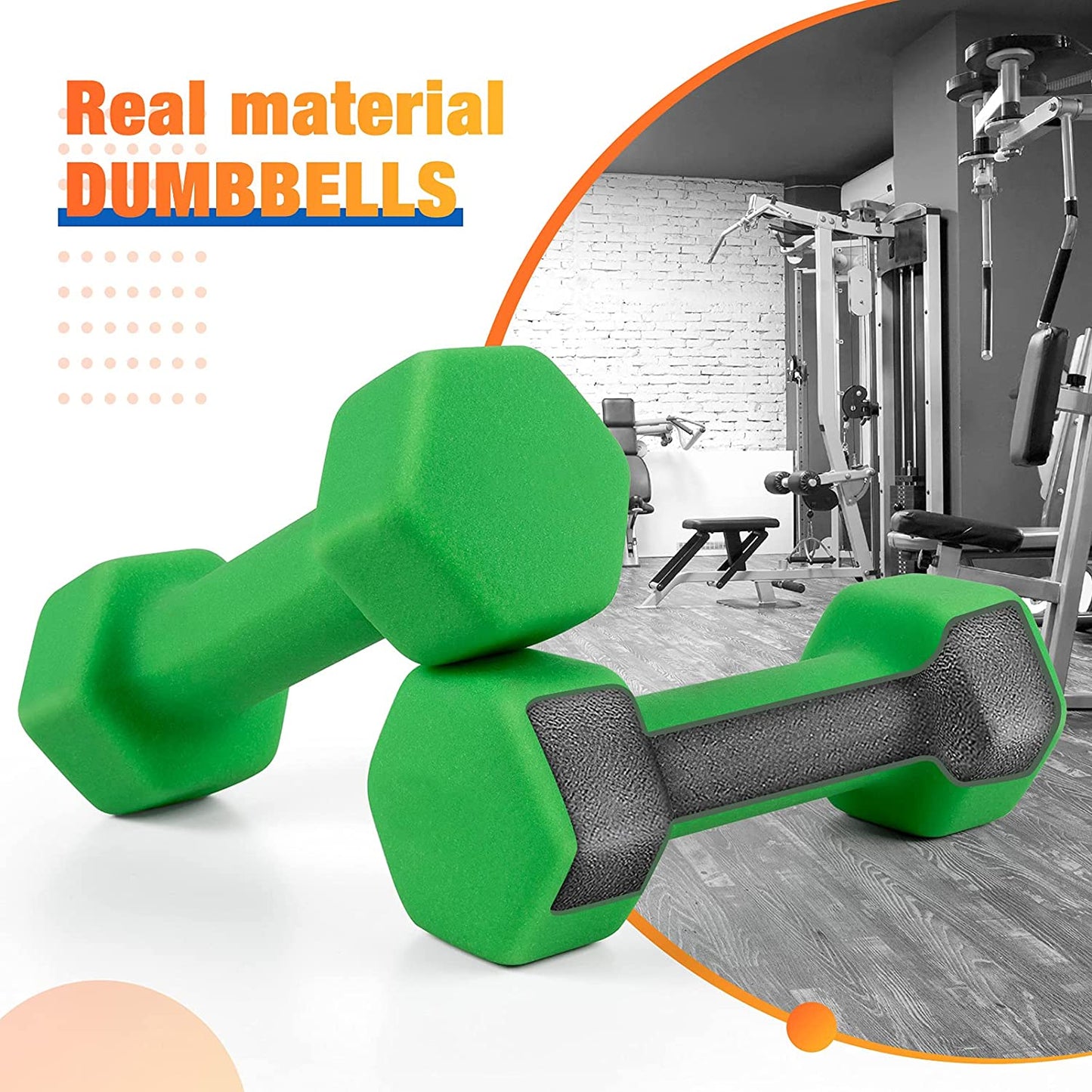 Set of 2 dumbbell hand weights, 6-Pound, Pair