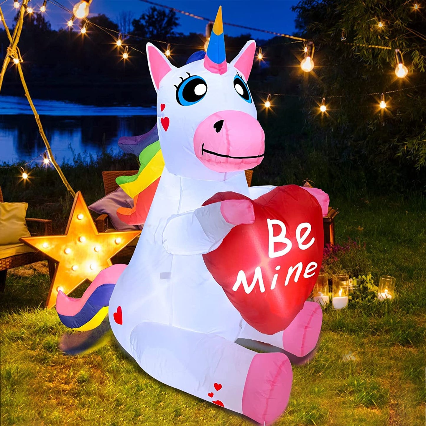 Inflatable Decoration Outdoor Unicorn Blow Up, 4FT