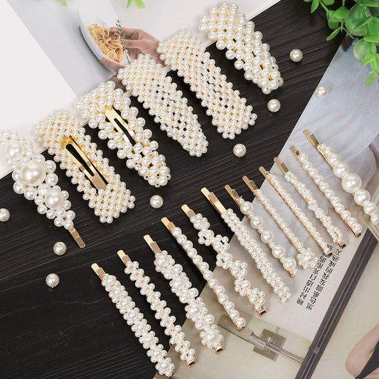 19 pieces of pearl hair clips