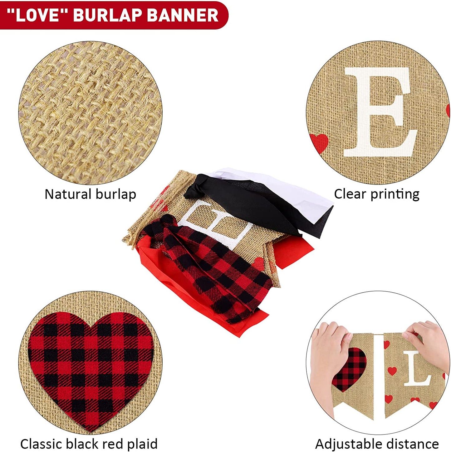 Valentine's Day Burlap Banner Set