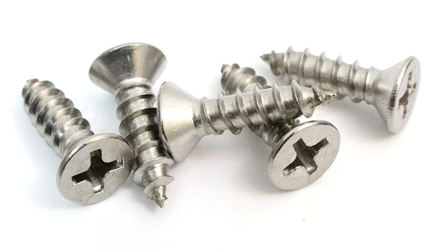 7 X 3/4'', Stainless Flat Head Screw, (100 pc)