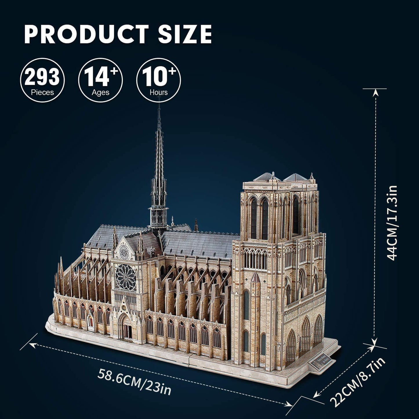 3D Puzzles for Adults Movable Church Model Kits, 293 Pieces