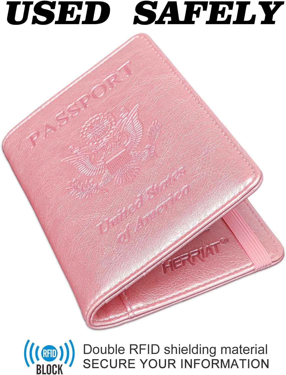 Leather Passport Case, Travel Wallets, Card Case, Rose Gold