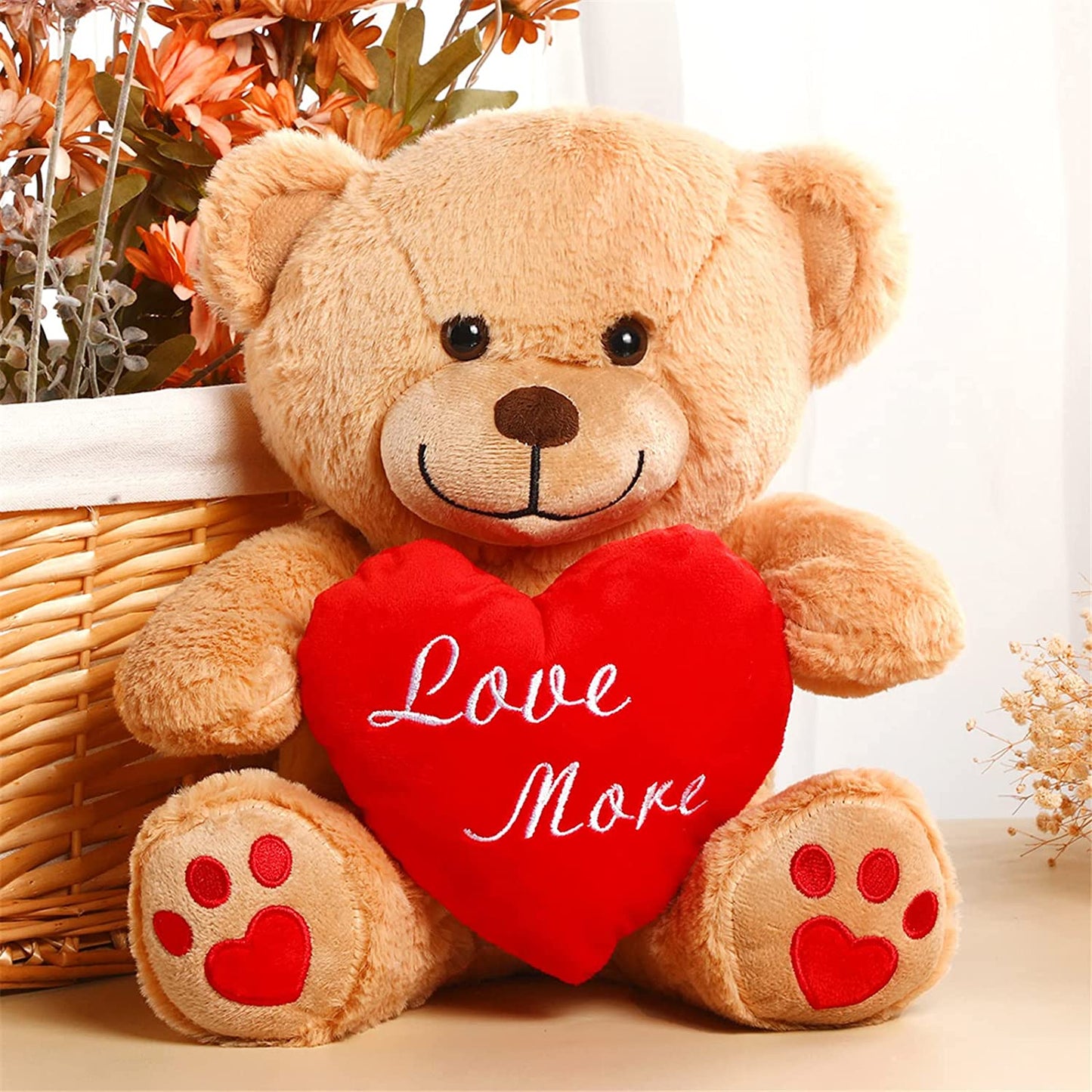 Plush Bear with Red Heart Plush for Valentine’s Day, 20"Love more