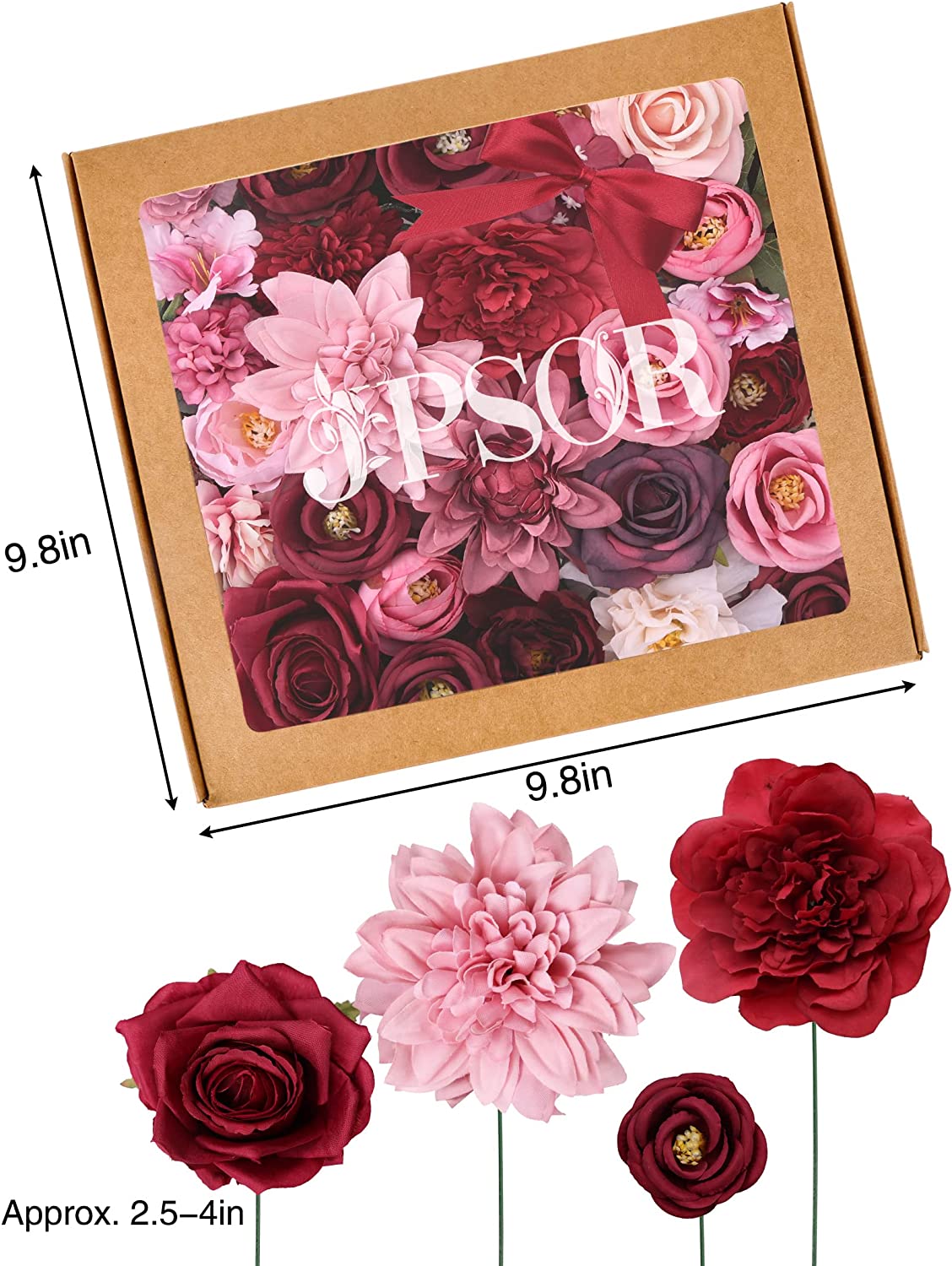 Artificial Flowers Bulk Combo (Burgundy Pink)