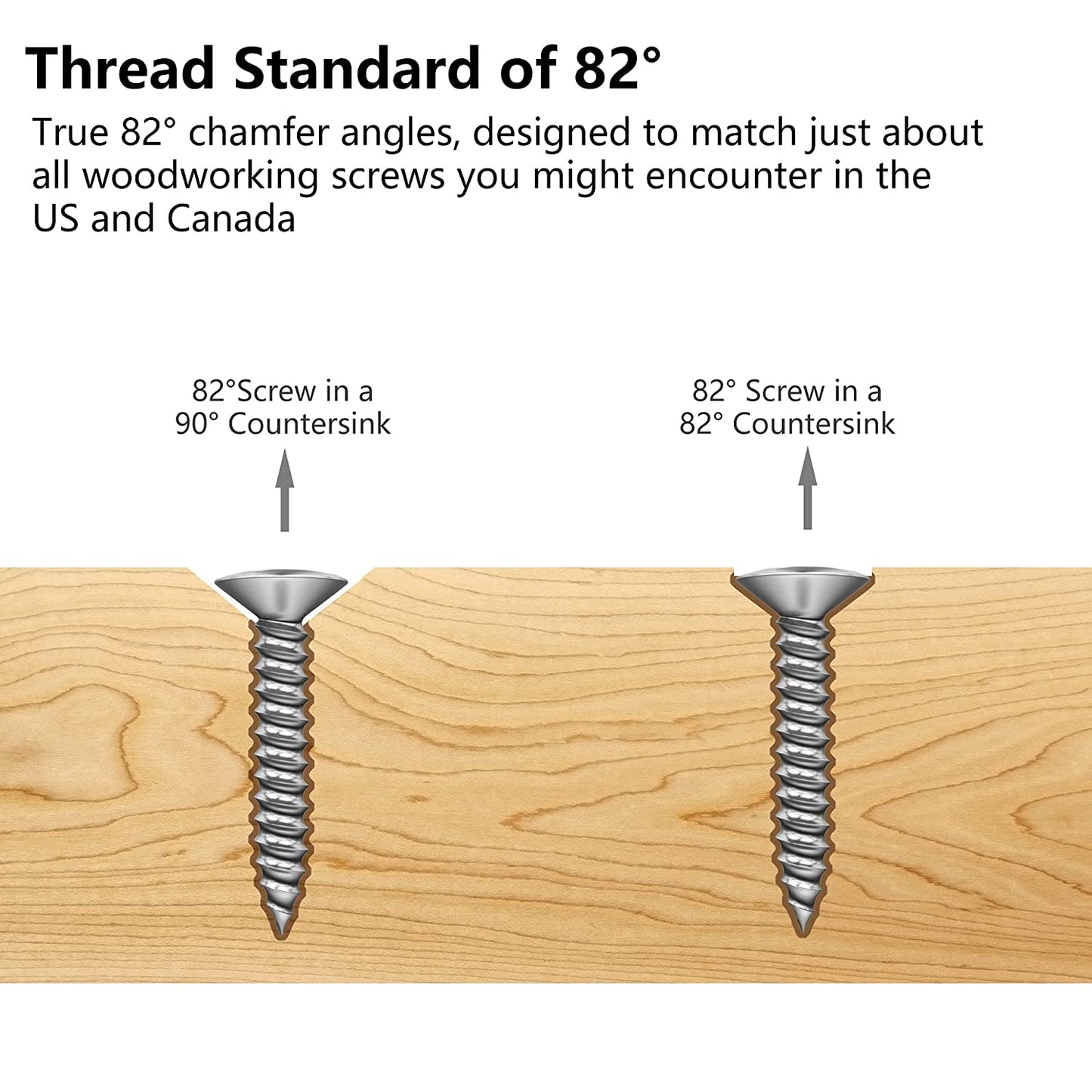 83 ° Countersink Bit Set with 5 Replaceable Hss Bits, 3/8 "