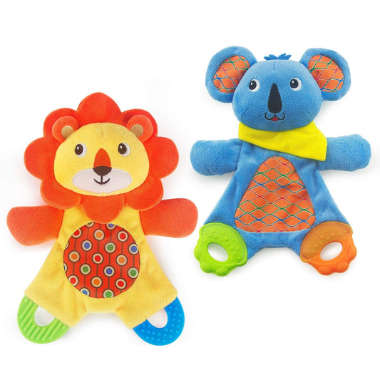 My first teething toy 2 pieces - lion and koala