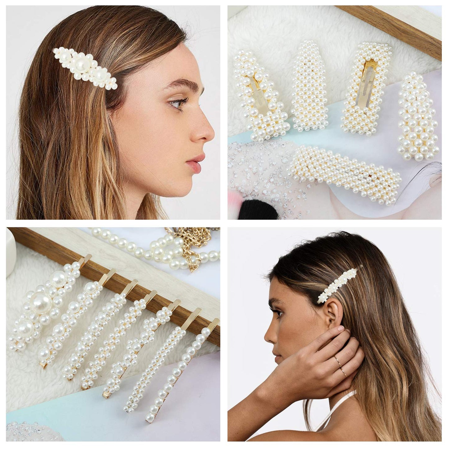 19 pieces of pearl hair clips