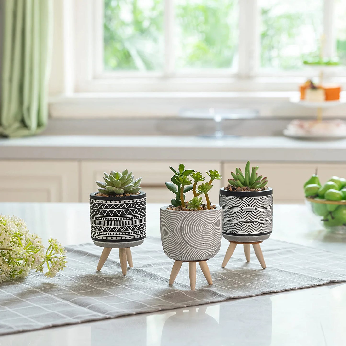 Modern Artificial Potted Plants 5x3 inches -Set of 3