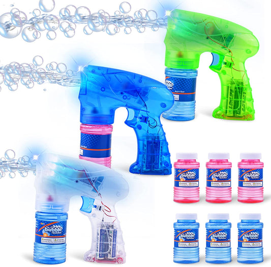 Kit of 3 LED bubble launchers, (Colour: White+green+blue)