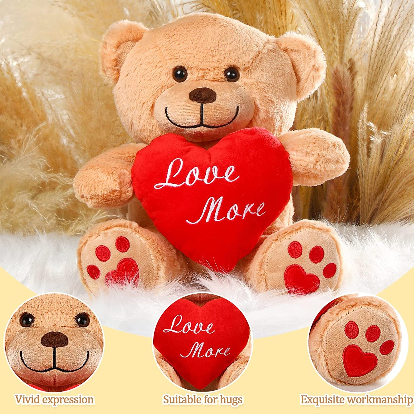 Plush Bear with Red Heart Plush for Valentine’s Day, 20"Love more