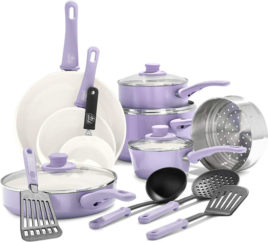 16-Piece Pot and Pan Set, Lavender