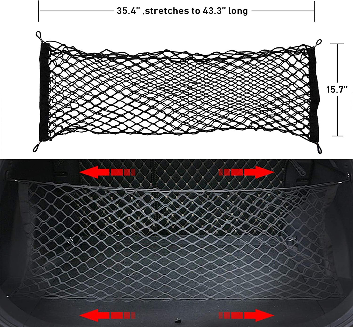 Double Layer Nylon Mesh Storage with Cart Hooks (35.4''x 15.7'')