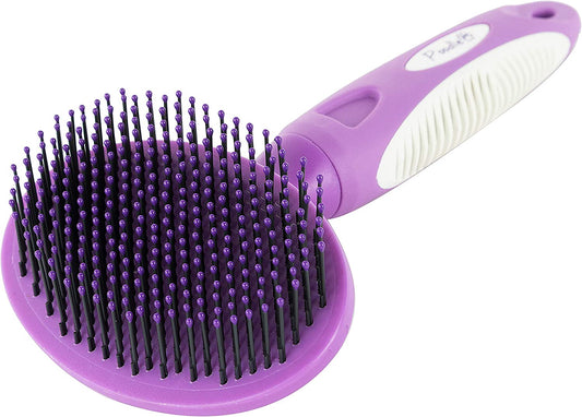 Round Bristle Pet Grooming Soft Pet Brush. Purple