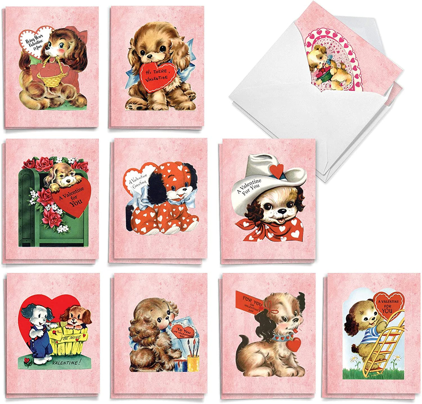 20 Boxed Valentine's Day Note Cards with Envelopes (4x5.12 Inch)