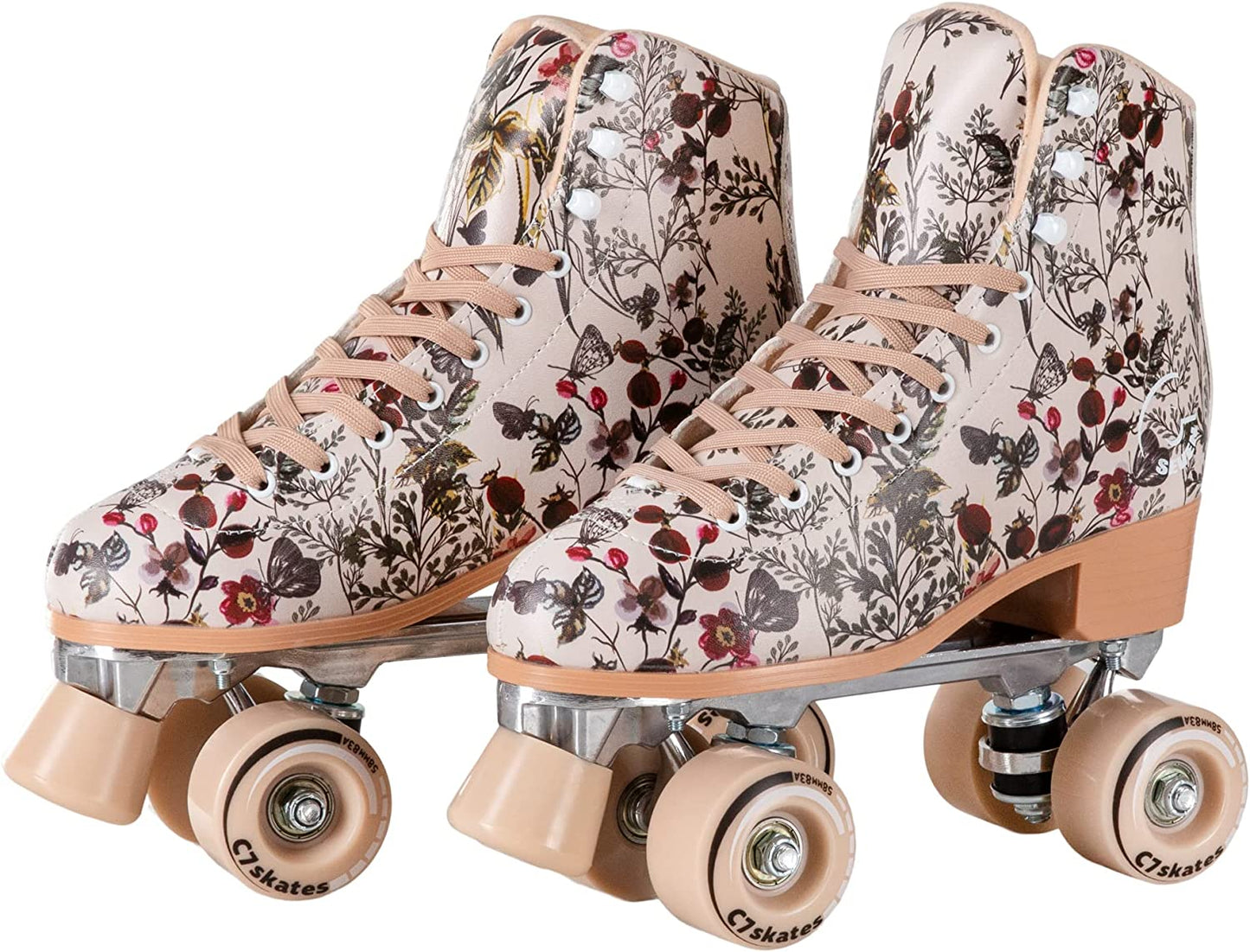 Vintage 58mm 4-Wheel Roller Skates, Colour: Secret Garden