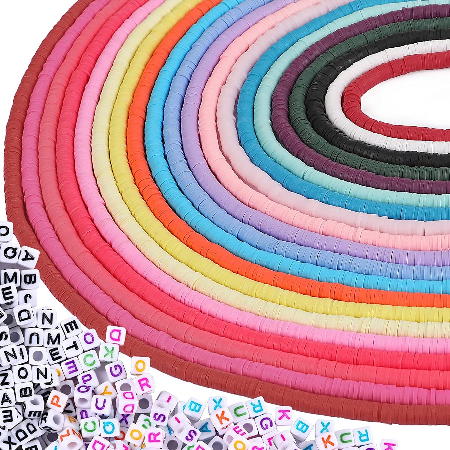 6700 Colored Clay Beads and Alphabet Beads for DIY Colorful-2