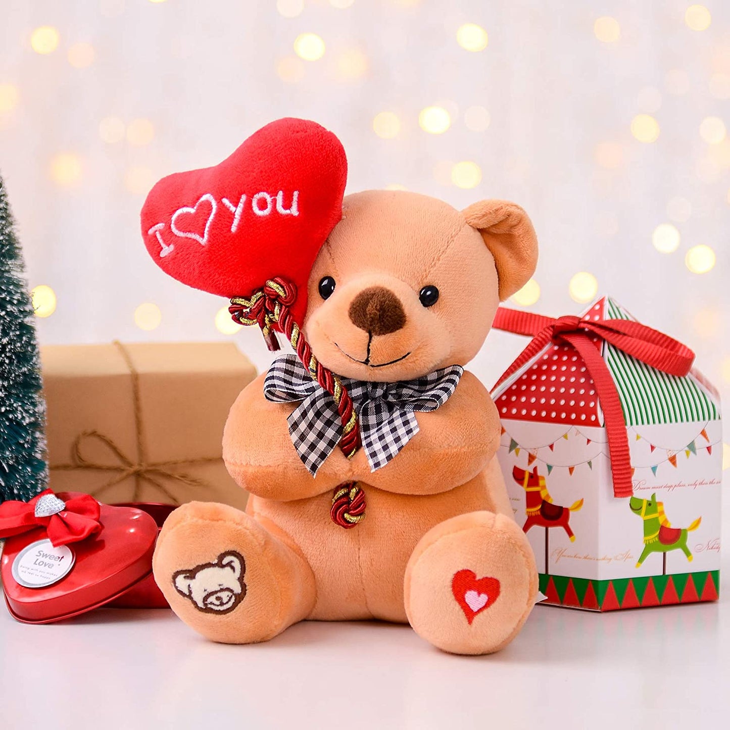 Valentine's Day Animal Teddy Bear 7" (Love You)