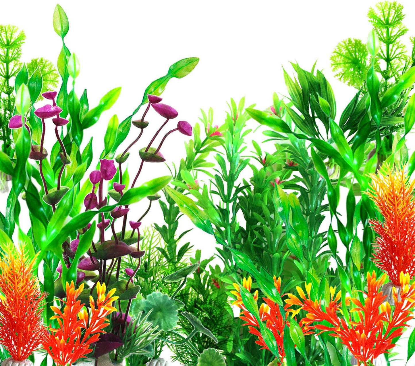 Artificial plants, fish tank decorations, (29 pieces, 12-30 cm)