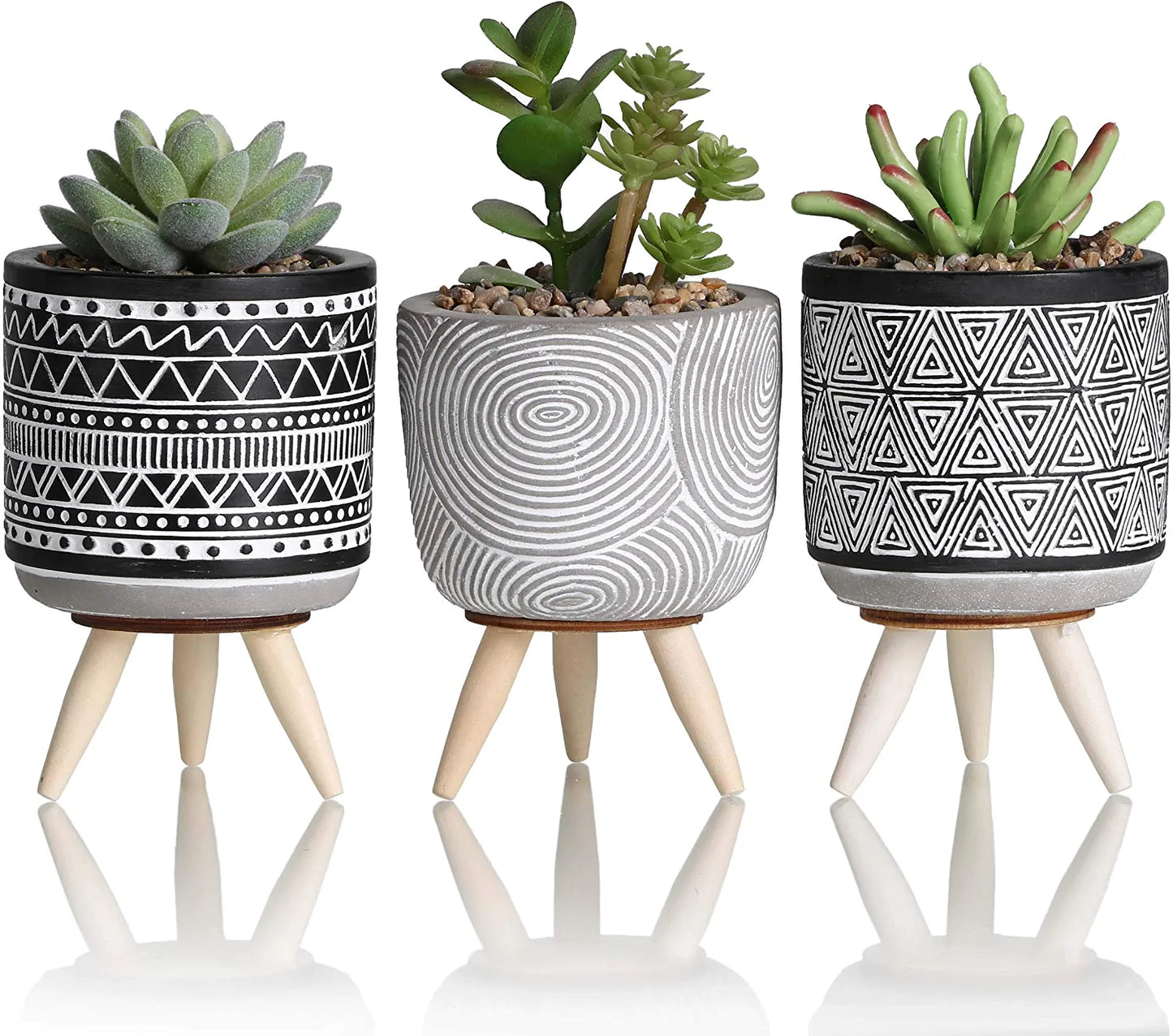 Modern Artificial Potted Plants 5x3 inches -Set of 3