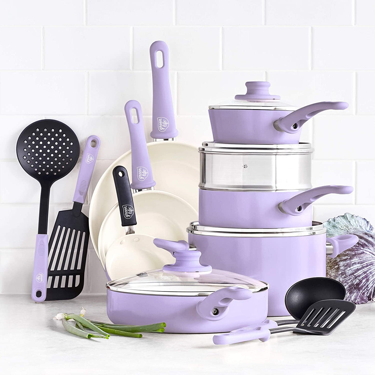 16-Piece Pot and Pan Set, Lavender