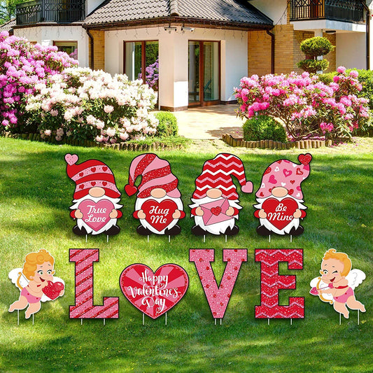 10 Pieces Valentine's Day Yard Stake Signs