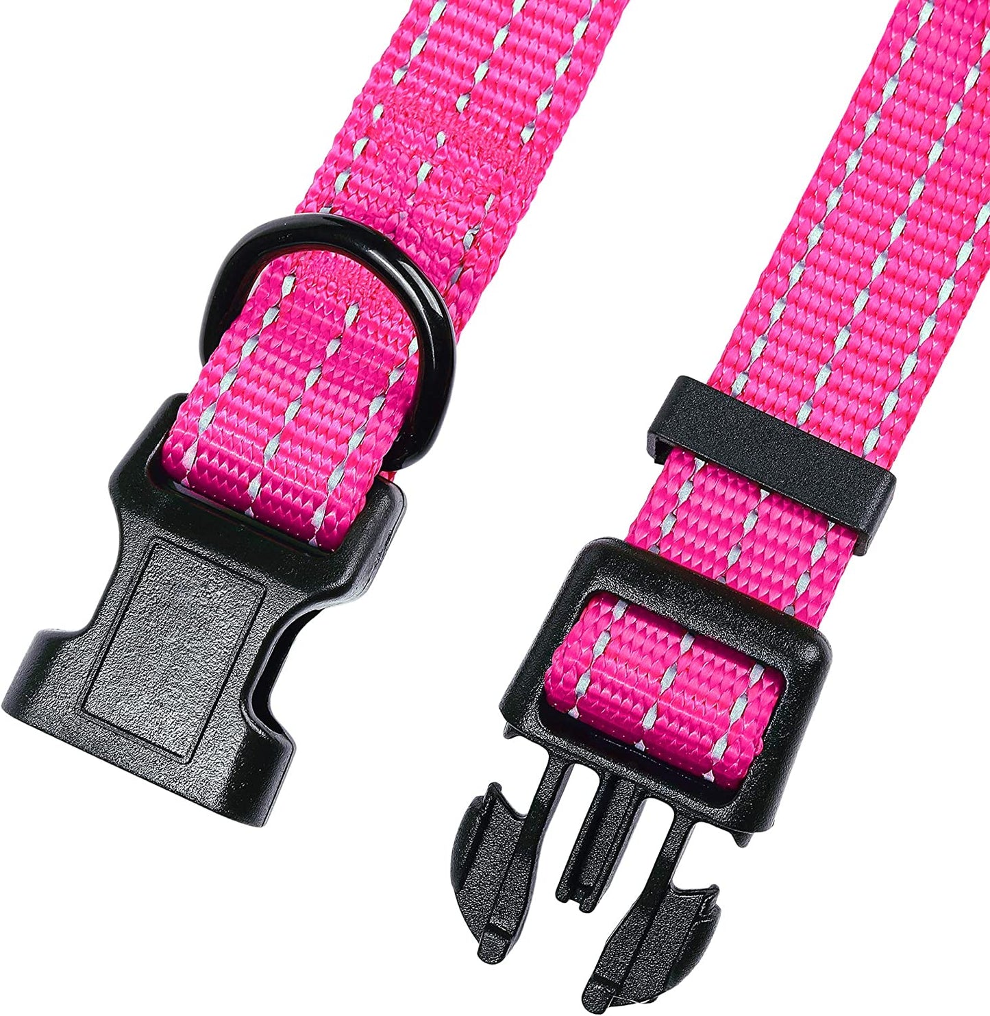 Reflective Pet Collars 2-Pack, Reflective Solid-Lime Green/Pink