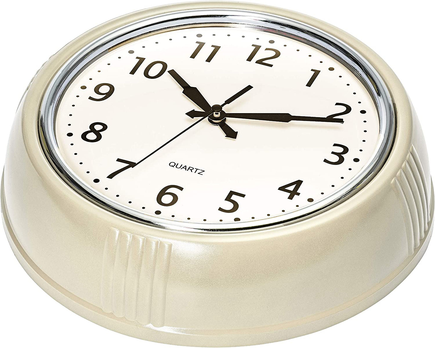 9.5" Retro Wall Clock - Cream