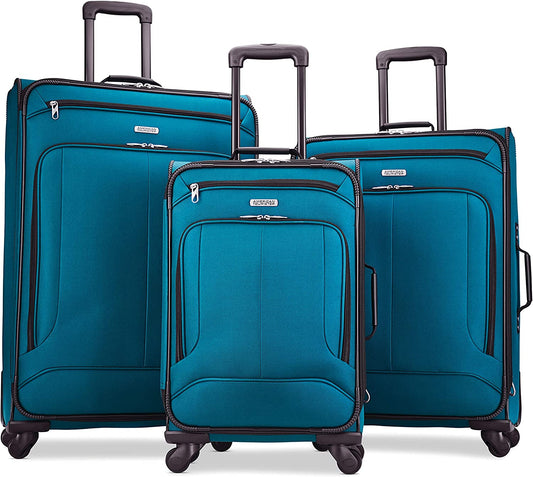 3-Piece Luggage Set with Spinner Wheels, Teal