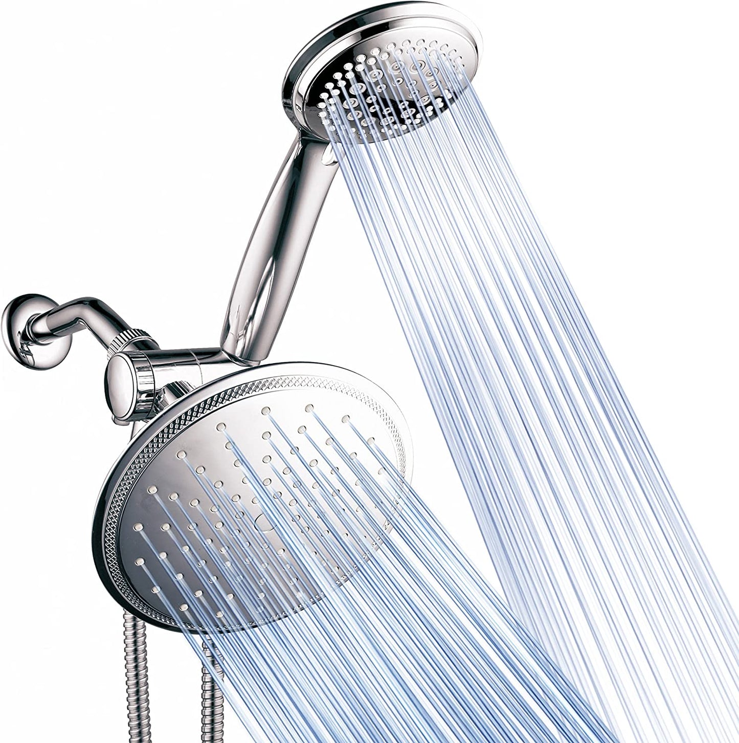 8-Setting Rainfall Shower Head and Handheld Shower Combo (Chrome)