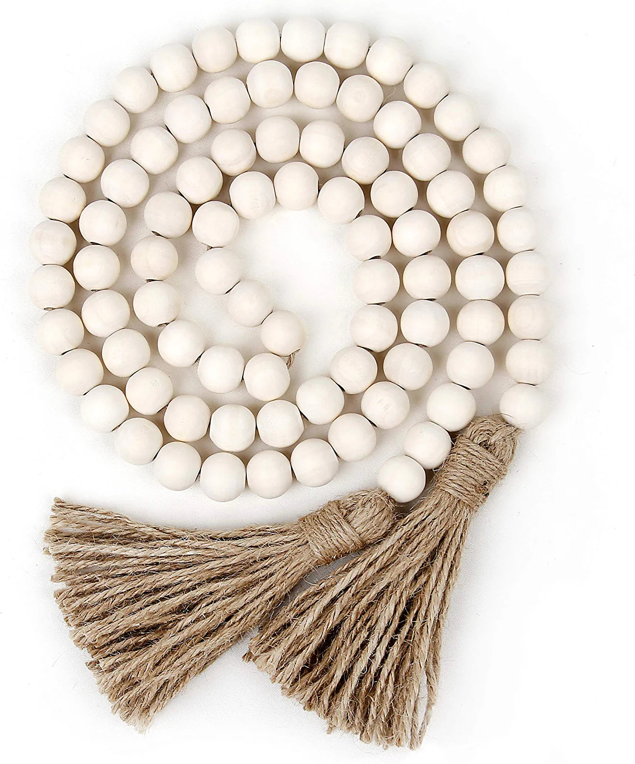 58in Wood Bead Garland with Tassels