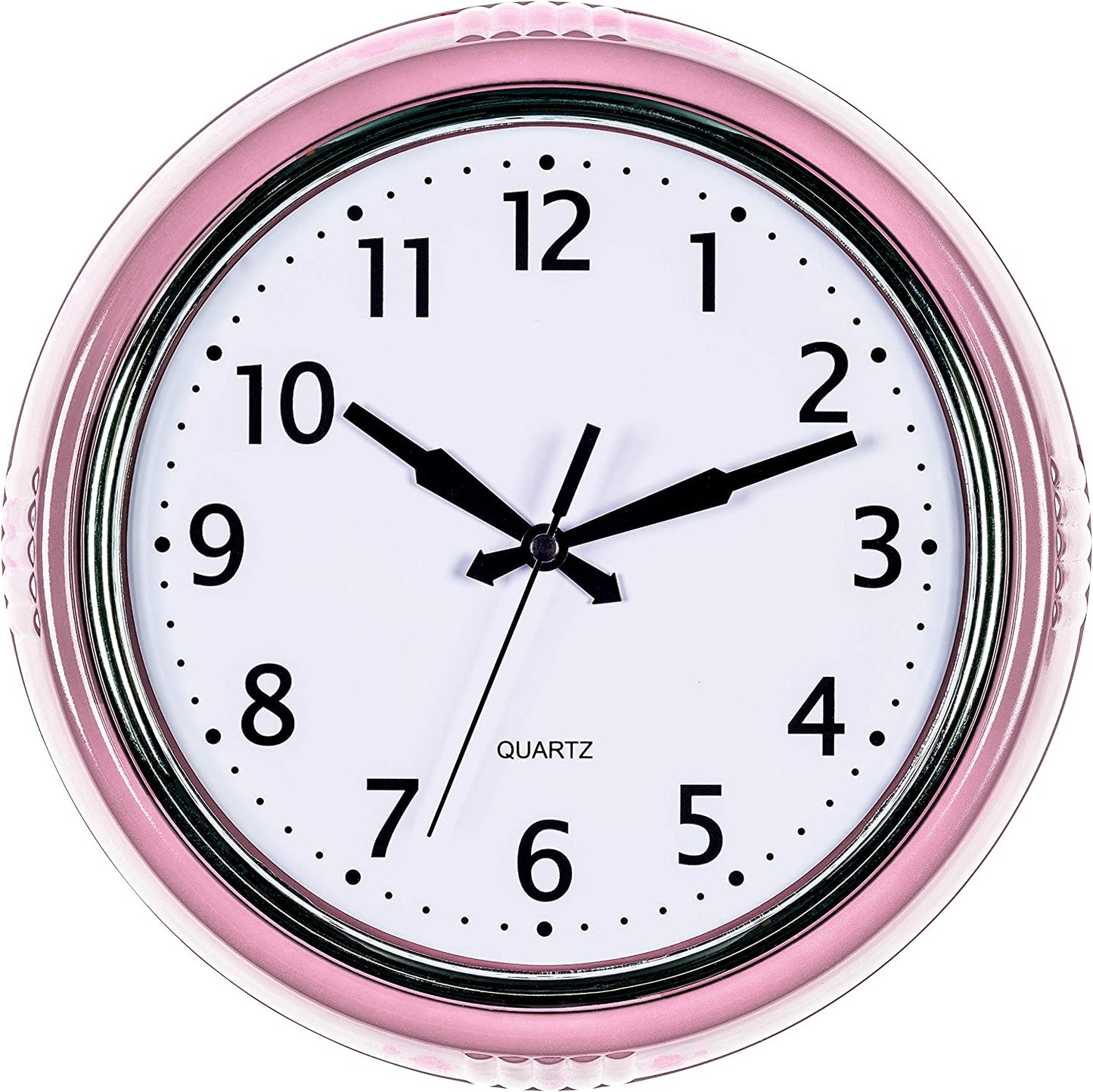 9.5 inch retro wall clock pink