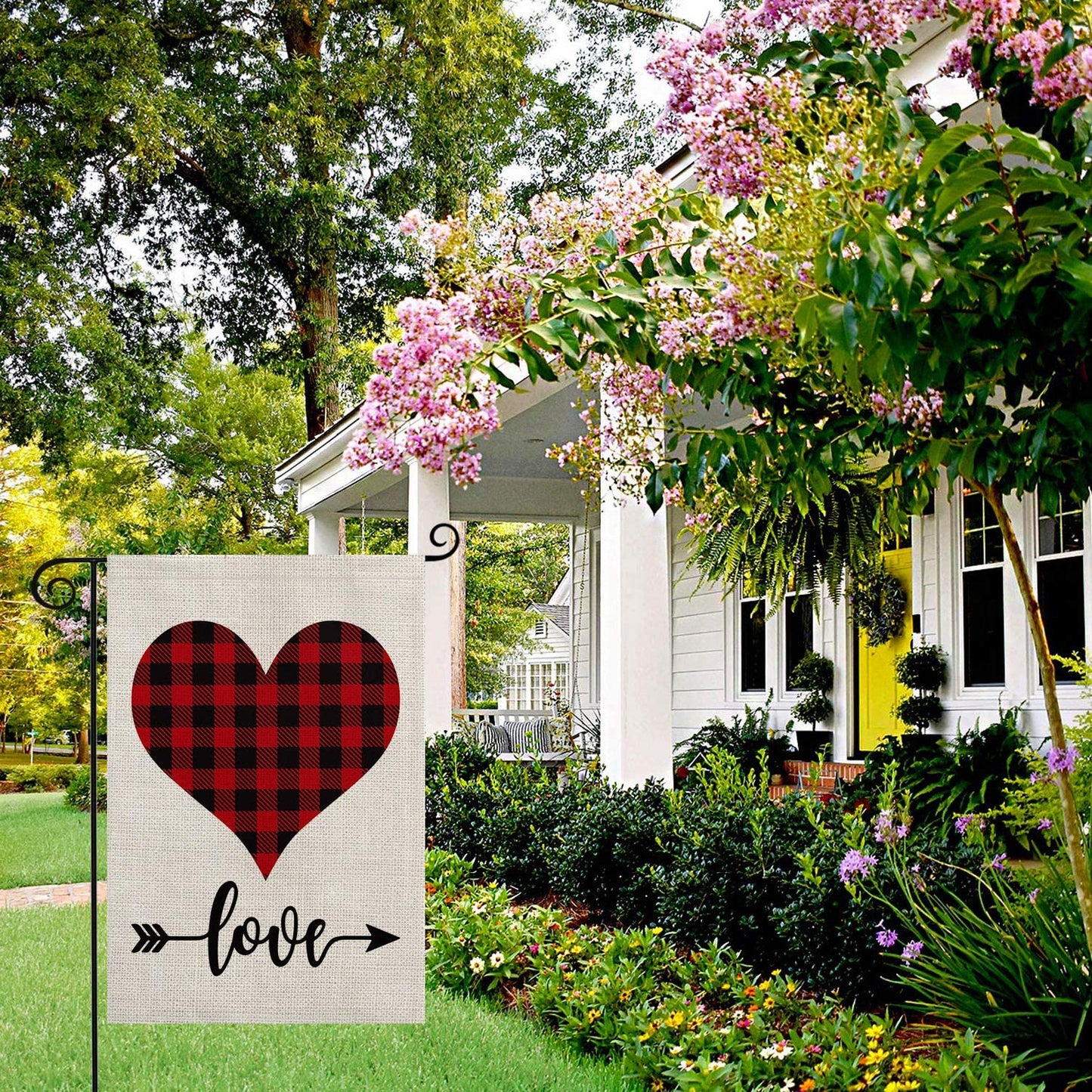 Valentine's Day for garden, 12.5 x 18 Inch, Black and Red