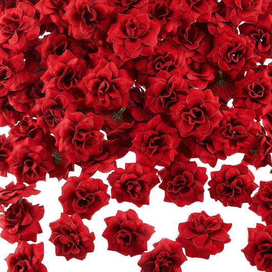 Artificial Roses Head Fake 100 pcs (Dark Red)