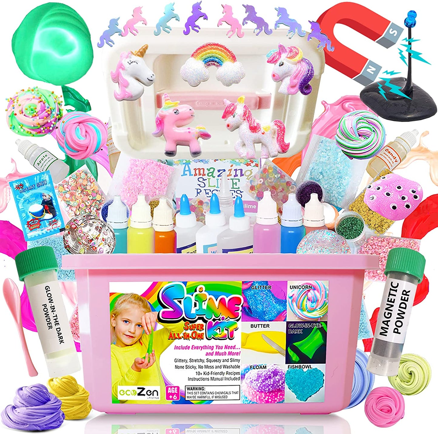 Unicorn DIY Kit for Girls, with Glow-in-the-Dark Powder