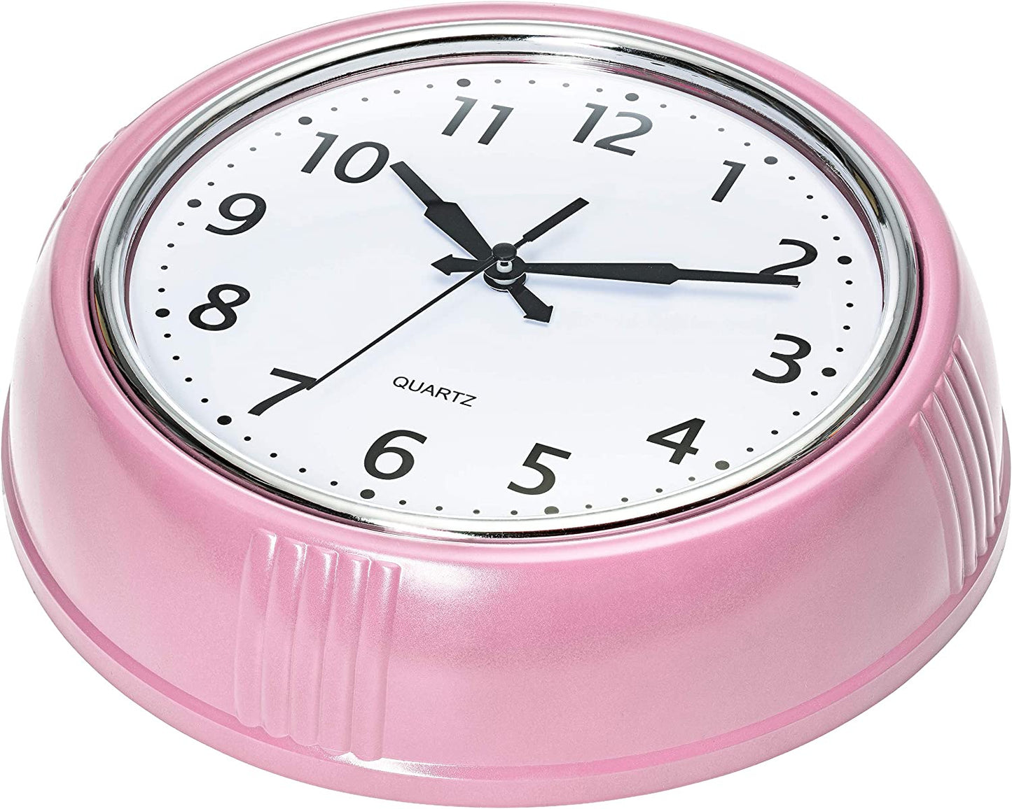 9.5 inch retro wall clock pink