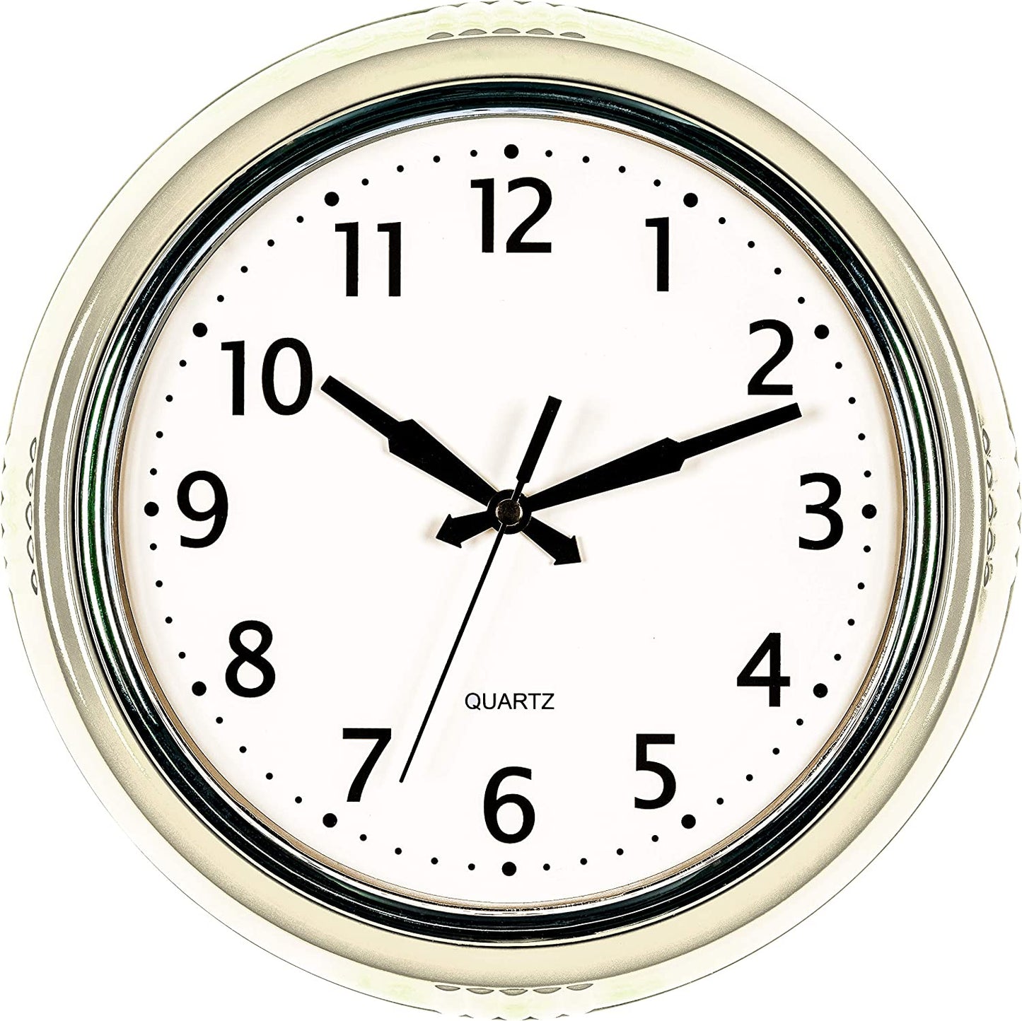 9.5" Retro Wall Clock - Cream