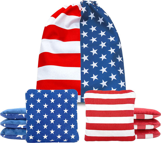 Set of 8 cornhole toss bags, Color: Flag