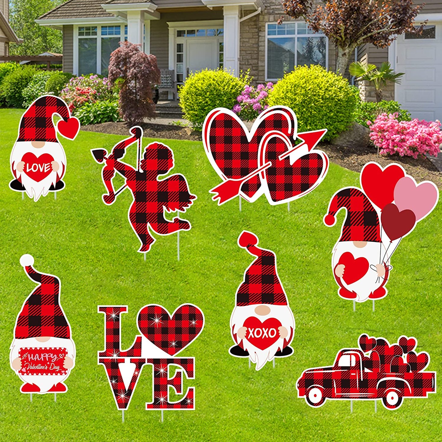 Valentine's Day Decoration Signs for the Garden (8 pieces)