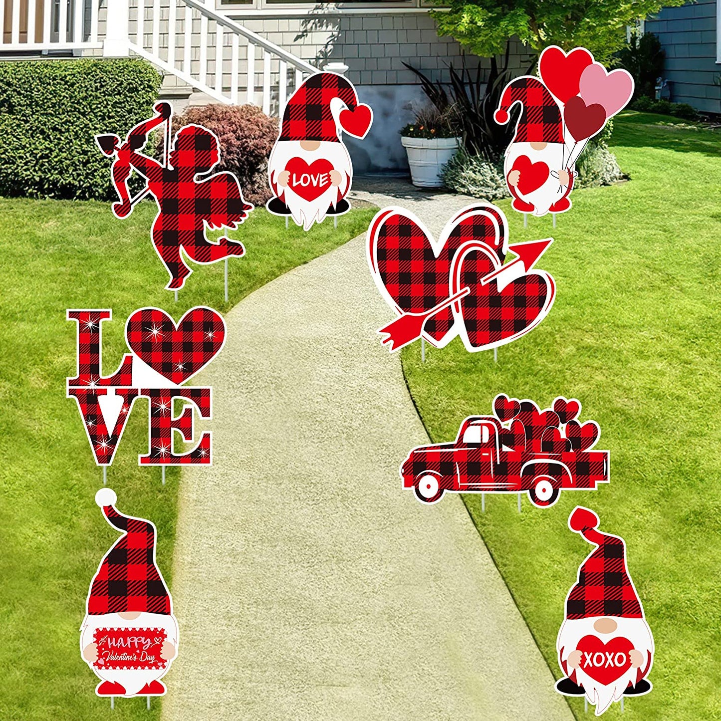 Valentine's Day Decoration Signs for the Garden (8 pieces)