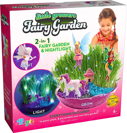 Fairy Garden Craft Kit with Enchanted Unicorn and Light-Up Fairy Lights