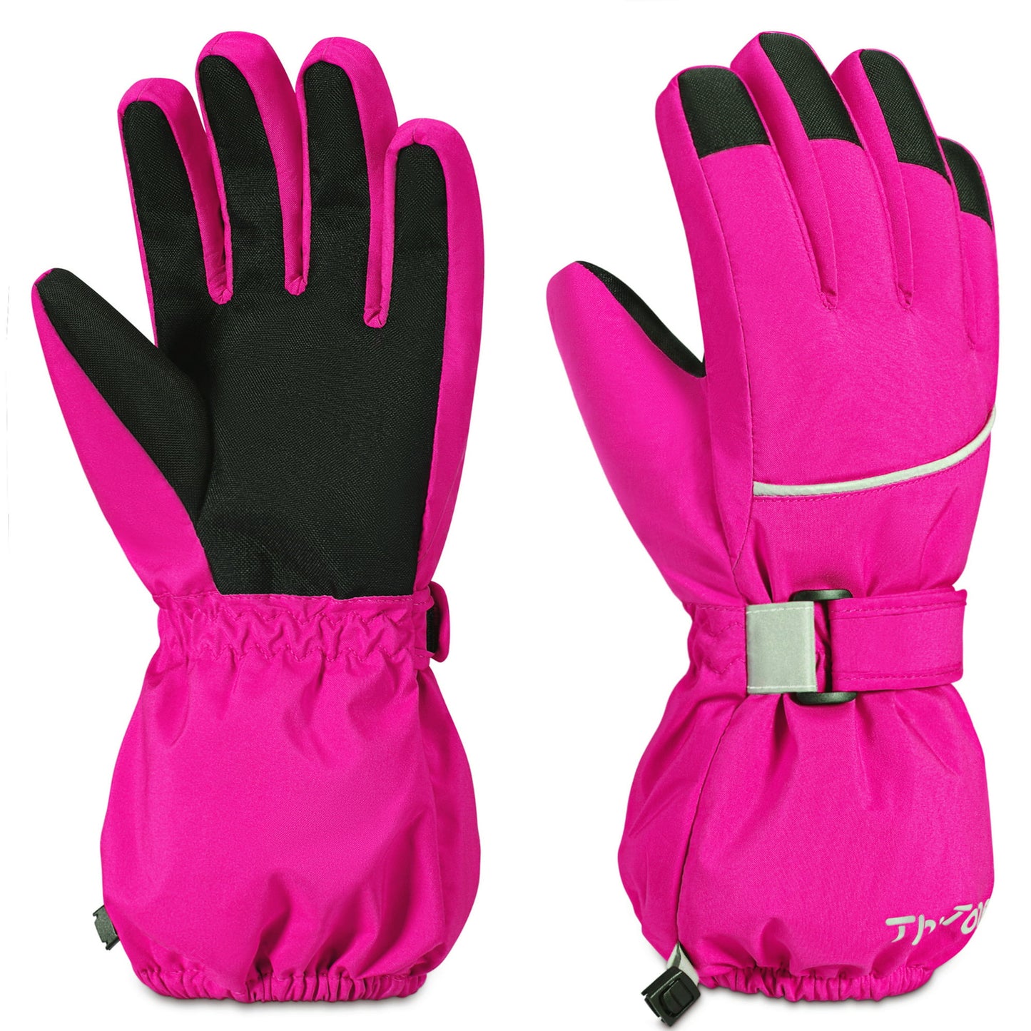 Winter Waterproof Snow Gloves Type: Rose Red, M